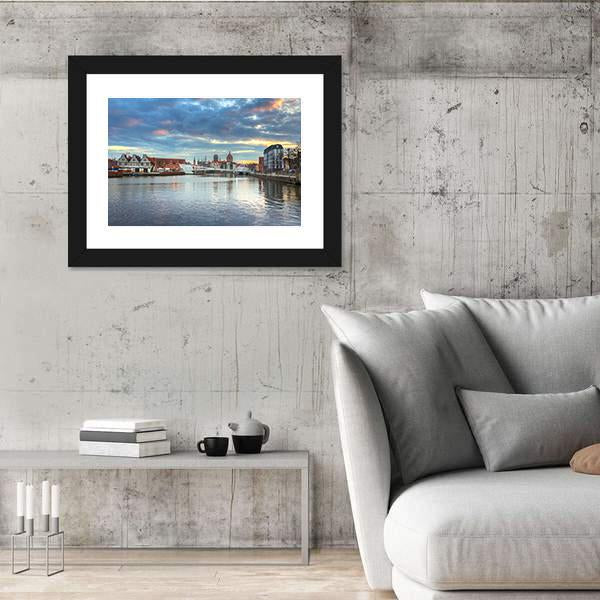 Old Town Of Gdansk Canvas Wall Art-5 Horizontal-Gallery Wrap-22" x 12"-Tiaracle