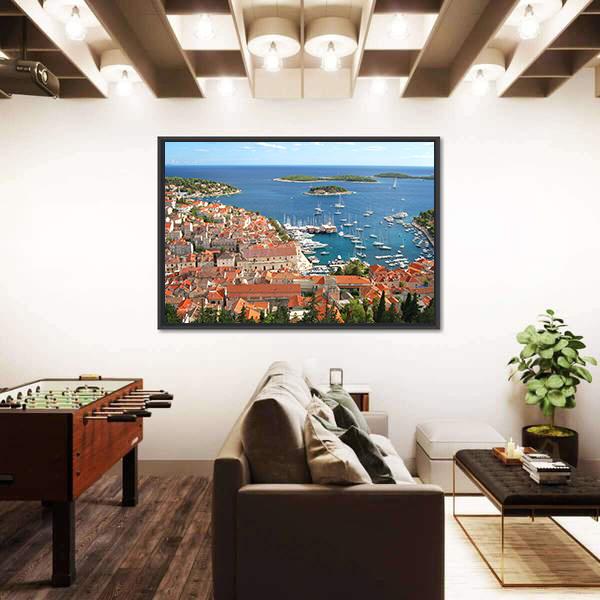 Old Town Of Hvar Croatia Canvas Wall Art-5 Horizontal-Gallery Wrap-22" x 12"-Tiaracle