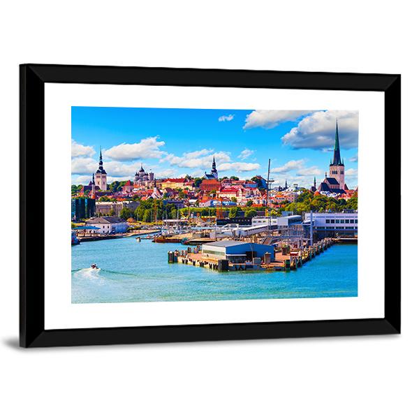 Old Town & Sea Port Canvas Wall Art-5 Horizontal-Gallery Wrap-22" x 12"-Tiaracle