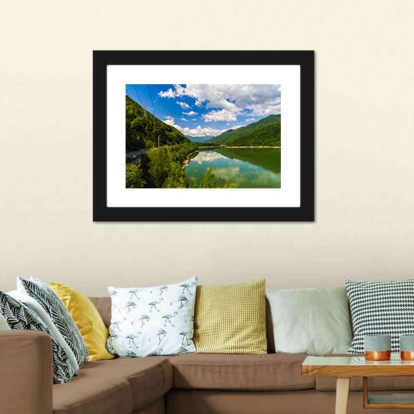 Olt River In Romania Canvas Wall Art-5 Horizontal-Gallery Wrap-22" x 12"-Tiaracle