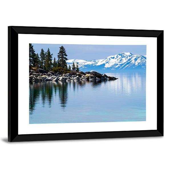 Paddle Boarding In Lake Canvas Wall Art-1 Piece-Framed Print-20" x 16"-Tiaracle
