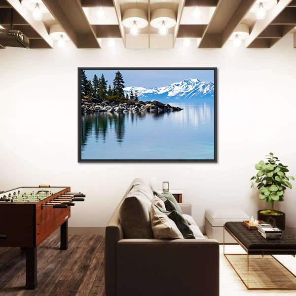 Paddle Boarding In Lake Canvas Wall Art-3 Horizontal-Gallery Wrap-25" x 16"-Tiaracle