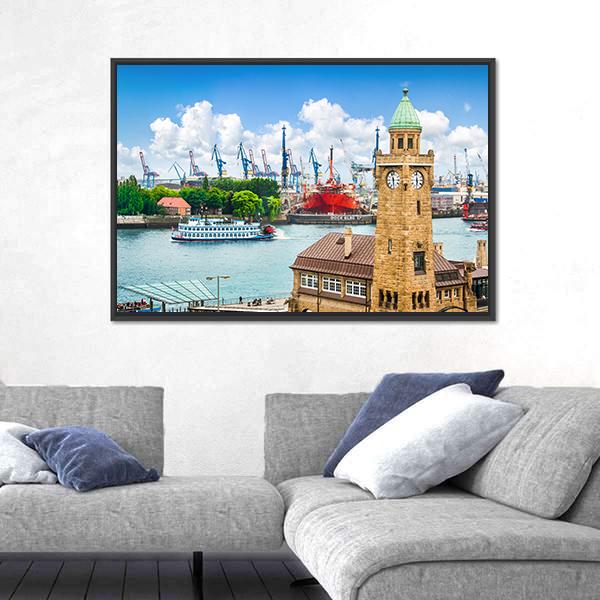 Paddle Steamer On Elbe river Canvas Wall Art-3 Horizontal-Gallery Wrap-25" x 16"-Tiaracle