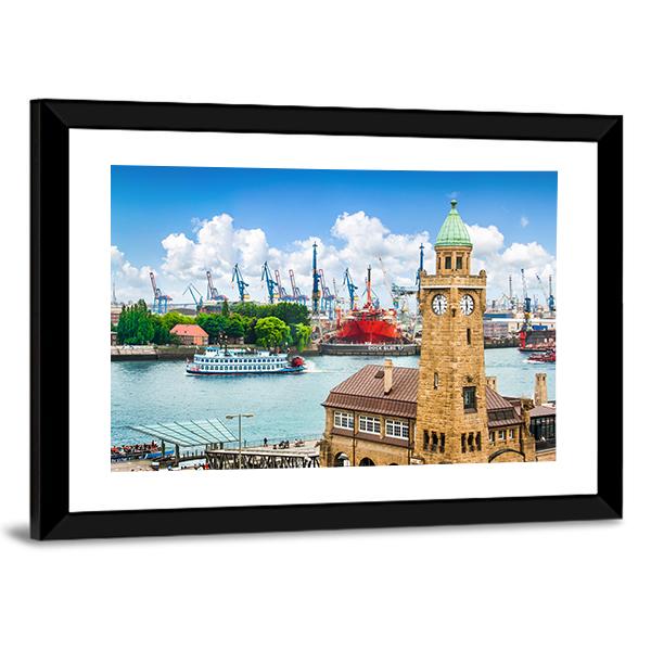 Paddle Steamer On Elbe river Canvas Wall Art-3 Horizontal-Gallery Wrap-25" x 16"-Tiaracle
