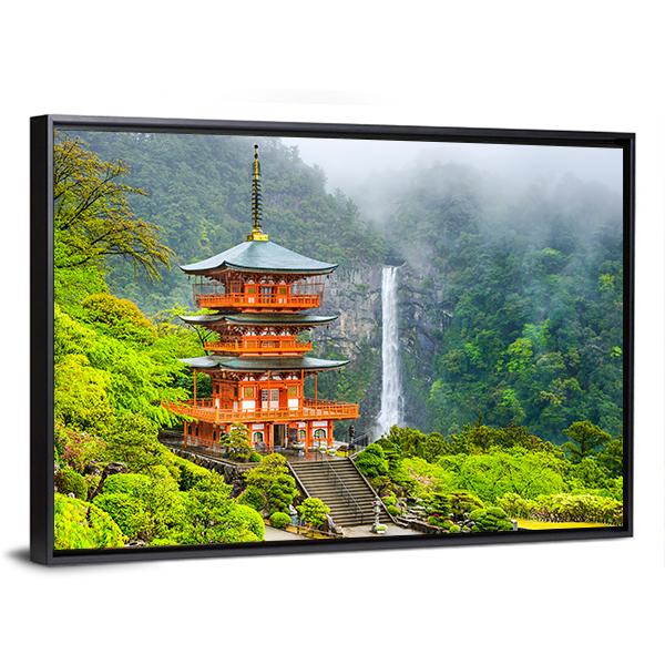 Pagoda Of Seigantoji Canvas Wall Art-3 Horizontal-Gallery Wrap-25" x 16"-Tiaracle