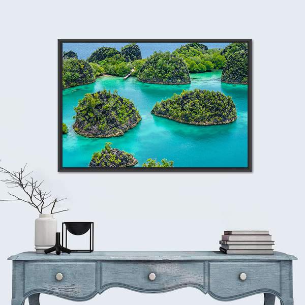 Painemo Island In Indonesia Canvas Wall Art-1 Piece-Floating Frame-24" x 16"-Tiaracle