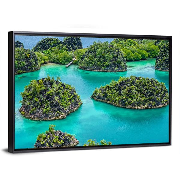 Painemo Island In Indonesia Canvas Wall Art-3 Horizontal-Gallery Wrap-25" x 16"-Tiaracle