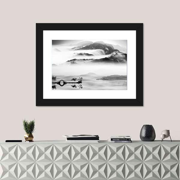 Painting Style Of Chinese Landscape Canvas Wall Art-1 Piece-Framed Print-20" x 16"-Tiaracle