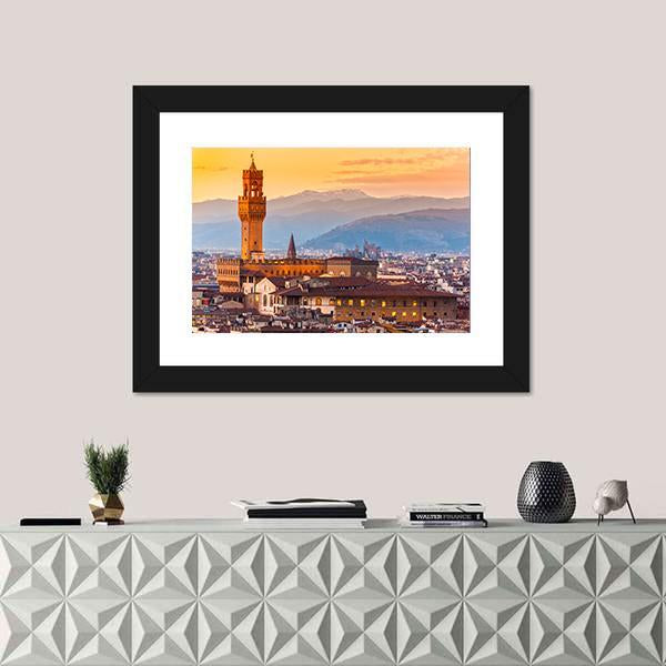 Palazzo Vecchio In Florence Canvas Wall Art-3 Horizontal-Gallery Wrap-25" x 16"-Tiaracle