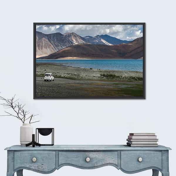 Pangong Lake India Canvas Wall Art-5 Horizontal-Gallery Wrap-22" x 12"-Tiaracle