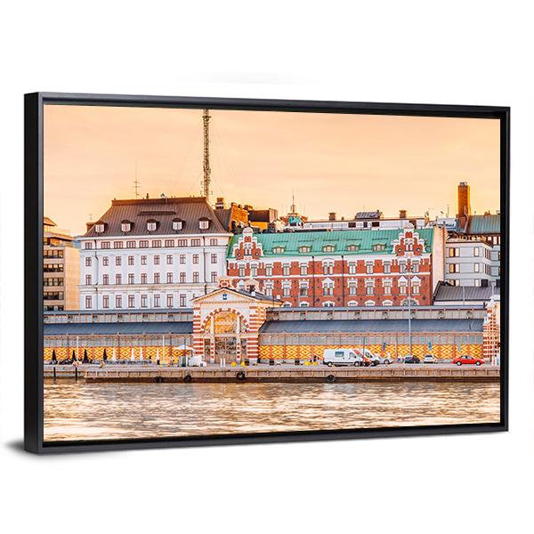 Panorama Of Old Market Hall At Summer Canvas Wall Art-3 Horizontal-Gallery Wrap-25" x 16"-Tiaracle
