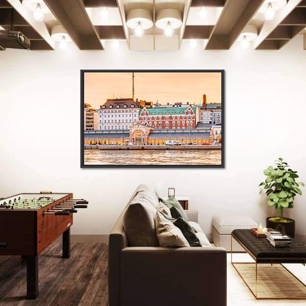 Panorama Of Old Market Hall At Summer Canvas Wall Art-3 Horizontal-Gallery Wrap-25" x 16"-Tiaracle