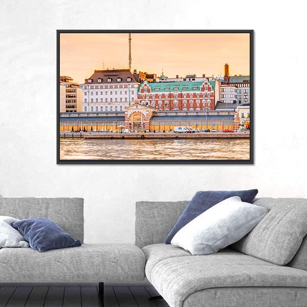 Panorama Of Old Market Hall At Summer Canvas Wall Art-3 Horizontal-Gallery Wrap-25" x 16"-Tiaracle