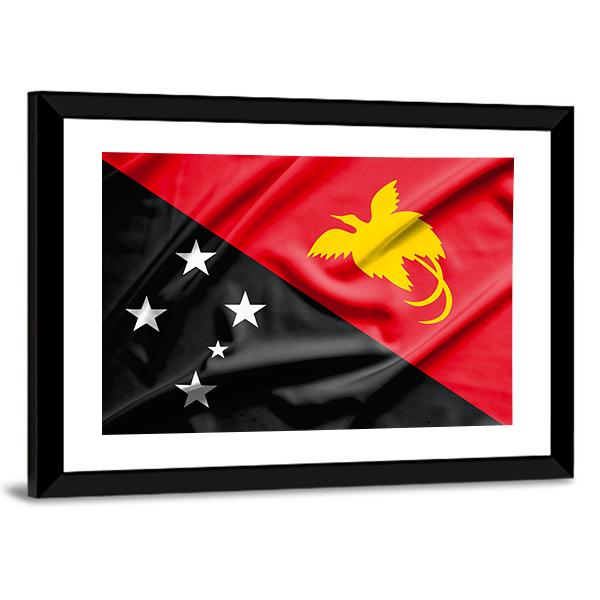 Papua New Guinea Flag Canvas Wall Art-5 Horizontal-Gallery Wrap-22" x 12"-Tiaracle
