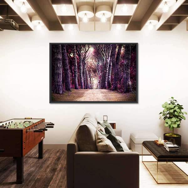 Path In Forest Somewhere In Magic Wood Canvas Wall Art-5 Horizontal-Gallery Wrap-22" x 12"-Tiaracle