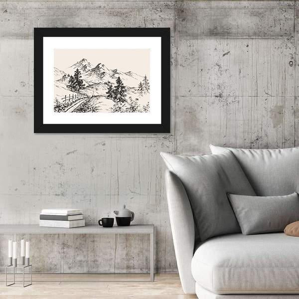 Path In The Mountains Canvas Wall Art-3 Horizontal-Gallery Wrap-25" x 16"-Tiaracle