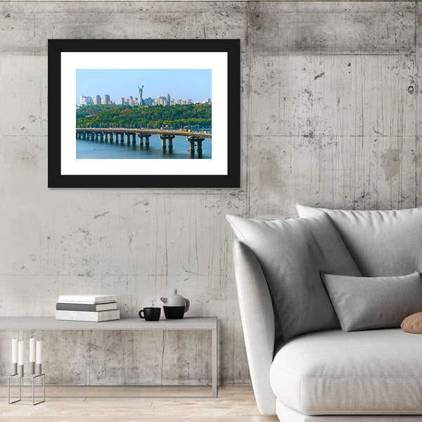 Paton Bridge Over The River Dnieper Canvas Wall Art-3 Horizontal-Gallery Wrap-25" x 16"-Tiaracle
