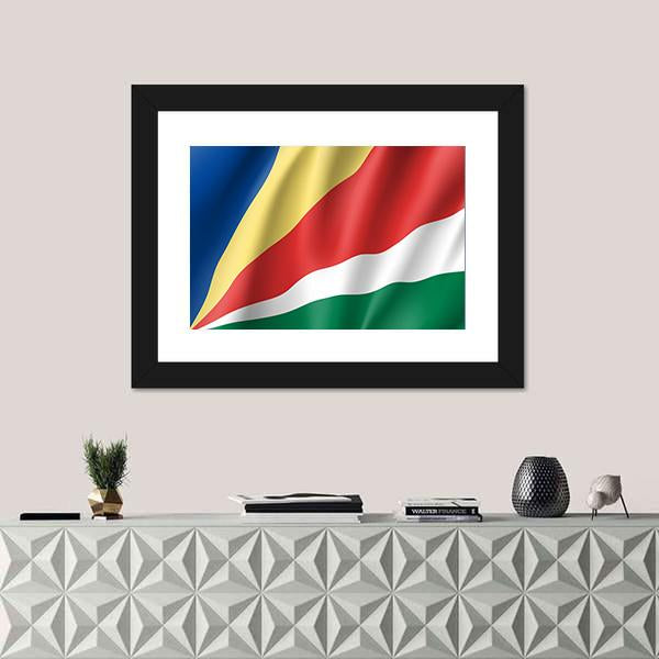 Patriotic National Flag Of Sychelles Canvas Wall Art-1 Piece-Framed Print-20" x 16"-Tiaracle