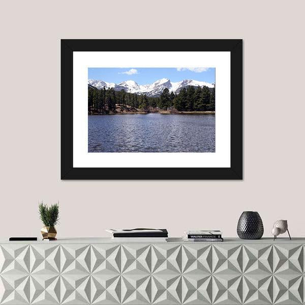 Peaceful Colorado Mountains Canvas Wall Art-1 Piece-Framed Print-20" x 16"-Tiaracle