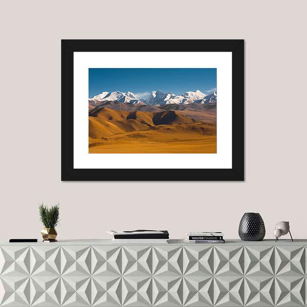 Peaks Of The Himalayas With Barren Mountains Canvas Wall Art-1 Piece-Framed Print-20" x 16"-Tiaracle