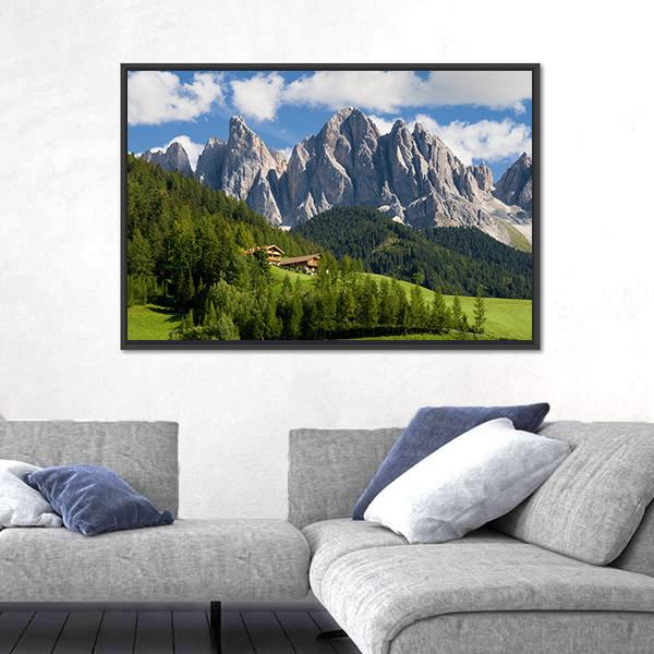 Peaks Of The Odle Group Canvas Wall Art-5 Horizontal-Gallery Wrap-22" x 12"-Tiaracle