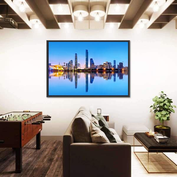 Pearl River Guangzhou Canvas Wall Art-5 Horizontal-Gallery Wrap-22" x 12"-Tiaracle