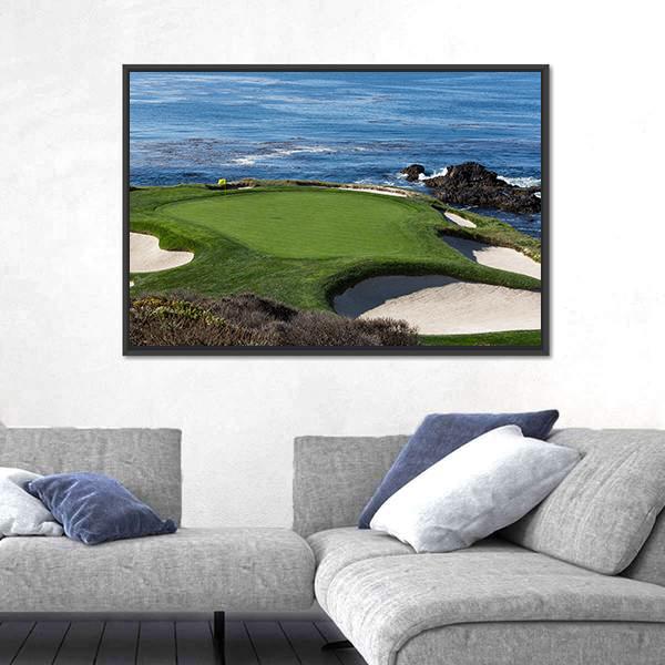 Pebble Beach Golf Link California Canvas Wall Art-5 Horizontal-Gallery Wrap-22" x 12"-Tiaracle