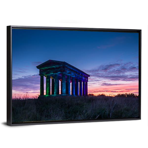 Penshaw Monument At Dusk Canvas Wall Art-5 Horizontal-Gallery Wrap-22" x 12"-Tiaracle