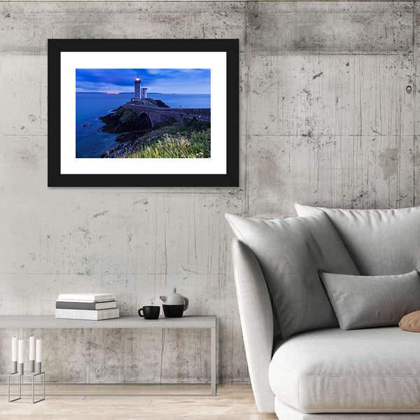 Petit Minou Lighthouse In France Canvas Wall Art-3 Horizontal-Gallery Wrap-25" x 16"-Tiaracle