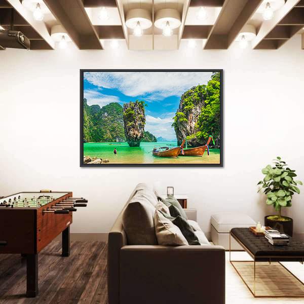 Phuket Island In Thailand Canvas Wall Art-3 Horizontal-Gallery Wrap-25" x 16"-Tiaracle