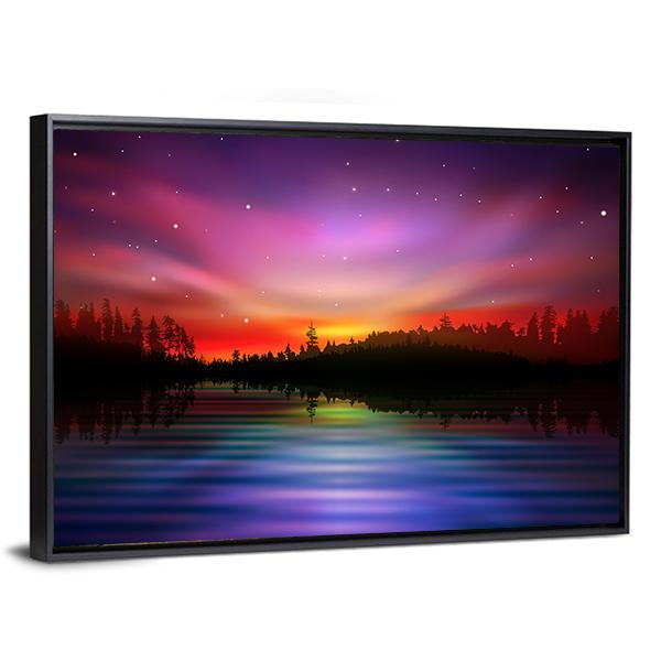 Pink Aurora Borealis Canvas Wall Art-5 Horizontal-Gallery Wrap-22" x 12"-Tiaracle