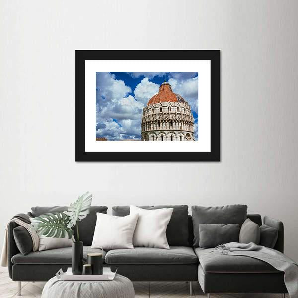 Pisa Baptistry Medieval Dome Canvas Wall Art-5 Horizontal-Gallery Wrap-22" x 12"-Tiaracle