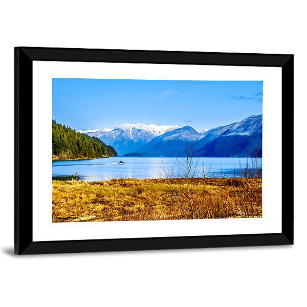 Pitt Lake With The Snow Capped Peaks Of The Golden Ears Canvas Wall Art-5 Horizontal-Gallery Wrap-22" x 12"-Tiaracle