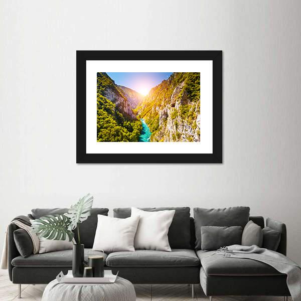 Piva Canyon In Montenegro Canvas Wall Art-3 Horizontal-Gallery Wrap-25" x 16"-Tiaracle