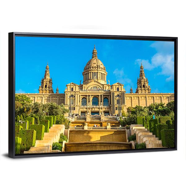 Placa de Ispania in Barcelona Spain Canvas Wall Art-3 Horizontal-Gallery Wrap-25" x 16"-Tiaracle