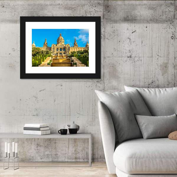 Placa de Ispania in Barcelona Spain Canvas Wall Art-3 Horizontal-Gallery Wrap-25" x 16"-Tiaracle