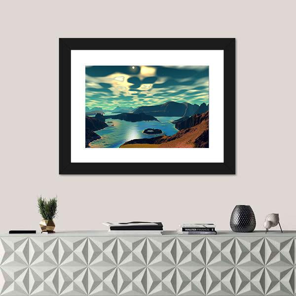 Planet Alien Canvas Wall Art-5 Horizontal-Gallery Wrap-22" x 12"-Tiaracle
