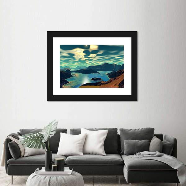 Planet Alien Canvas Wall Art-5 Horizontal-Gallery Wrap-22" x 12"-Tiaracle