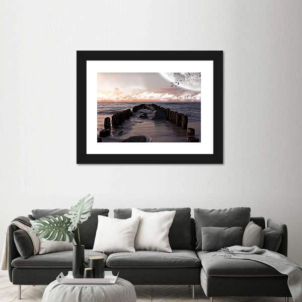 Planet Landscape Canvas Wall Art-5 Horizontal-Gallery Wrap-22" x 12"-Tiaracle