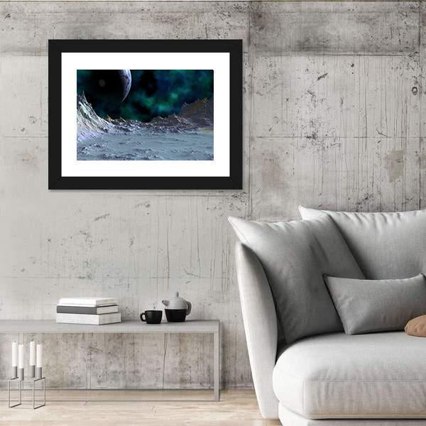 Planets Are In Deep Space Canvas Wall Art-3 Horizontal-Gallery Wrap-25" x 16"-Tiaracle