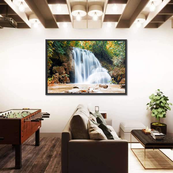 Planthong Waterfall Canvas Wall Art-1 Piece-Floating Frame-24" x 16"-Tiaracle
