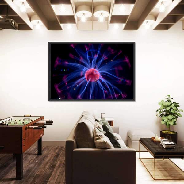 Plasma Tesla Reactor Orb Canvas Wall Art-5 Horizontal-Gallery Wrap-22" x 12"-Tiaracle