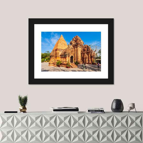 Ponagar Temple In Vietnam Canvas Wall Art-1 Piece-Framed Print-20" x 16"-Tiaracle