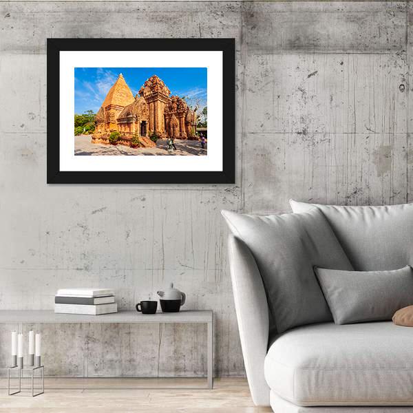 Ponagar Temple In Vietnam Canvas Wall Art-3 Horizontal-Gallery Wrap-25" x 16"-Tiaracle
