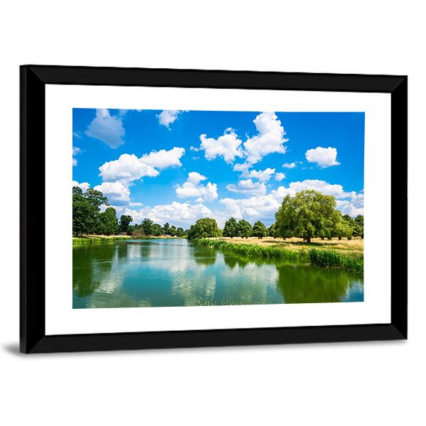 Pond In Hampton Court Park In South London Canvas Wall Art-3 Horizontal-Gallery Wrap-25" x 16"-Tiaracle