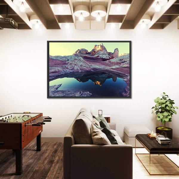 Pond In Vermilion Cliffs Canvas Wall Art-3 Horizontal-Gallery Wrap-25" x 16"-Tiaracle