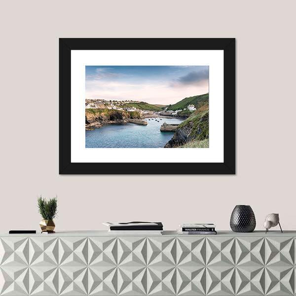 Port Isaac On The North Coast Of Cornwall Canvas Wall Art-3 Horizontal-Gallery Wrap-25" x 16"-Tiaracle