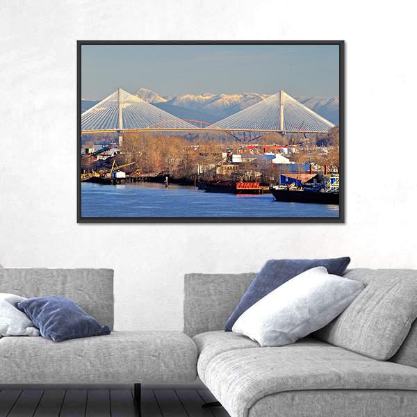 Port Mann Bridge Canvas Wall Art-5 Horizontal-Gallery Wrap-22" x 12"-Tiaracle