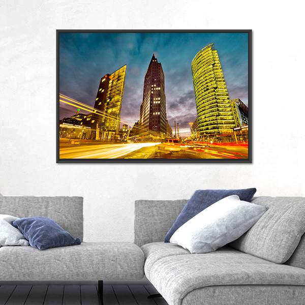 Potsdamer Platz In The City Center Of Berlin Canvas Wall Art-5 Horizontal-Gallery Wrap-22" x 12"-Tiaracle