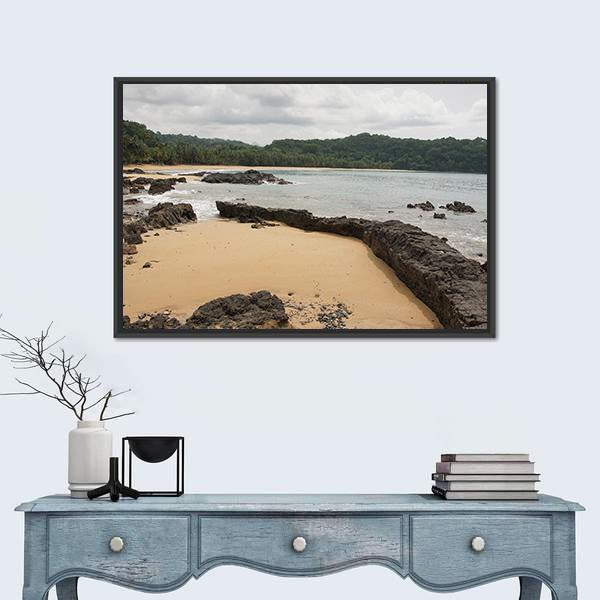 Praia Coco On An Overcast Day Canvas Wall Art-5 Horizontal-Gallery Wrap-22" x 12"-Tiaracle